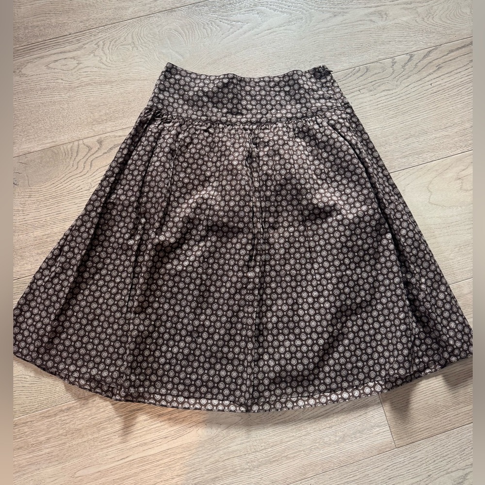 Banana Republic brown and white cotton medallion Patterned Skirt size 4